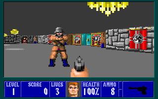 Shooting Nazis in Wolfenstein 3D (1992).