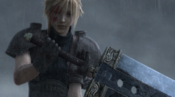 Cloud as he inherits the Buster Sword