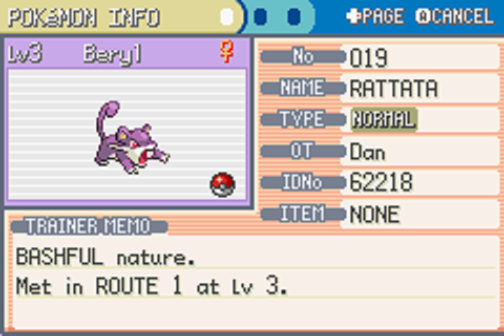 Meet Bashful Beryl the Rattata. I was kinda hoping for a Pidgey, but I guess you can't win 'em all.