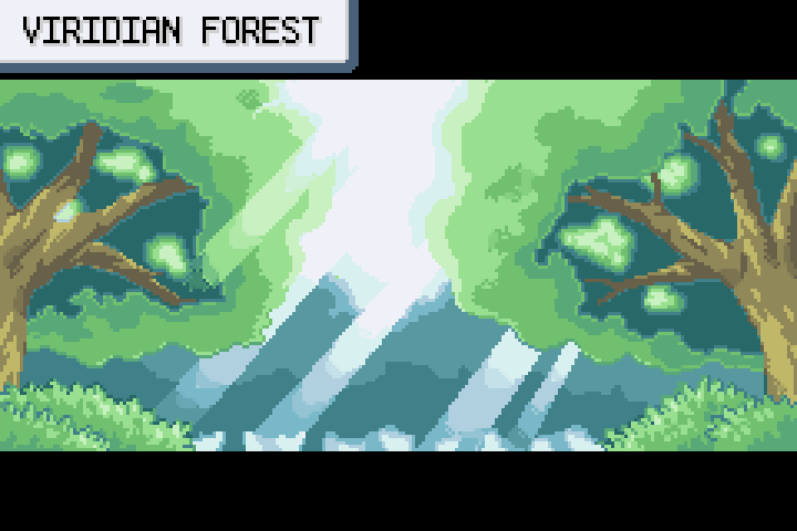 Don't be fooled by the pleasant outward appearance - Viridian Forest is a hive of danger, where one Poison Sting could spell doom for Judi Drench and co.