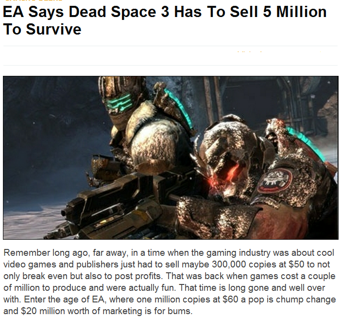  5 million copies for the franchise to survive.