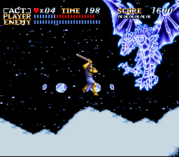 The Master takes the form of a warrior; here he is battling a boss