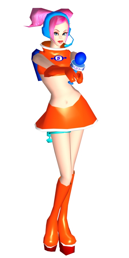 Ulala used for promotional material in 1999, and as she appears in Space Channel 5.