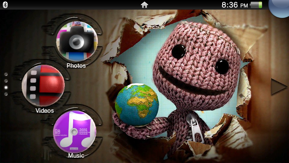 For photos, videos, and music. Sackboy from LittleBigPlanet. 