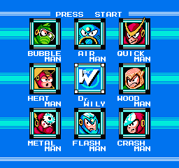 The stage select screen. 