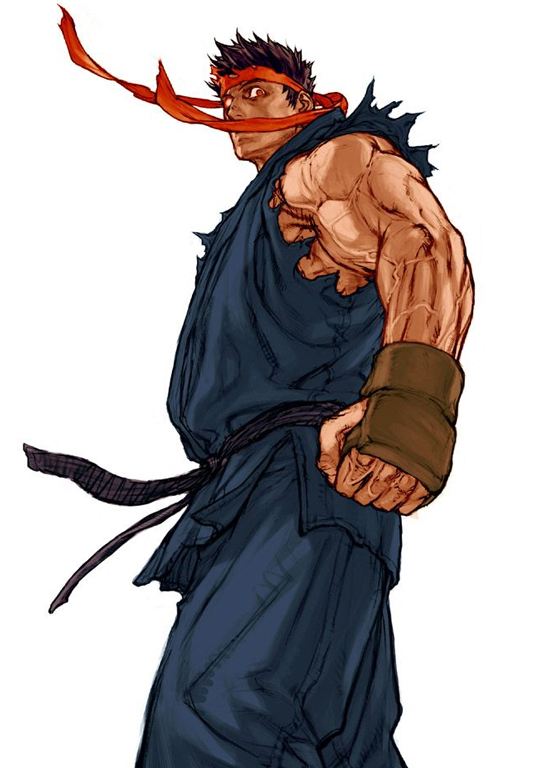 Drawing of Evil Ryu used for Capcom vs. SNK 2: Mark of the Millennium (Capcom grooves).