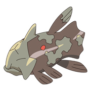 Relicanth, an ancient Pokemon found at the bottom of the sea.