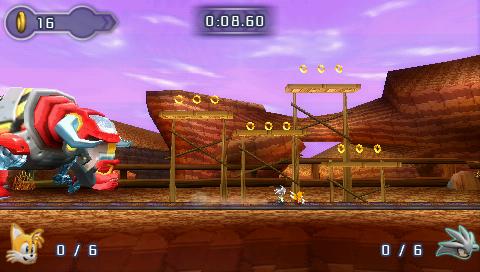 A boss fight in Sonic Rivals 2