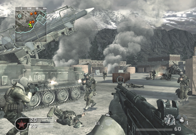 A scene from Call of Duty 4 running on Wii.