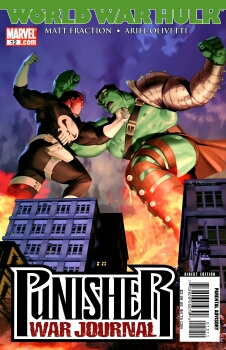 The Punisher War Journal #12. Cover lies, Hulk no SMASH Punisher.
