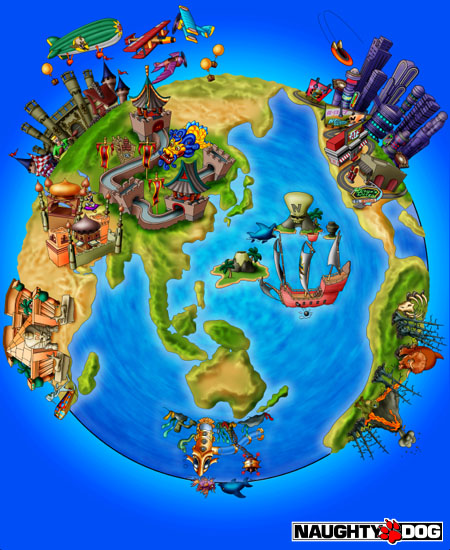 Crash 3 world map
