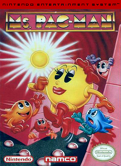 Ms. Pac-Man Box Art (NES, Namco)