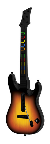 A Guitar Hero guitar controller.