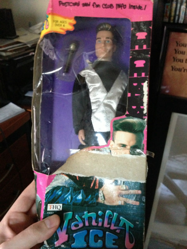 You'd be forgiven for forgetting that THQ actually did release real toys at one point, including this delightful Vanilla Ice figure that I will never, ever take out of the packaging.