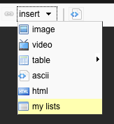  The My Lists Drop Down Will Let You Add Your Lists to Blogs / Forums