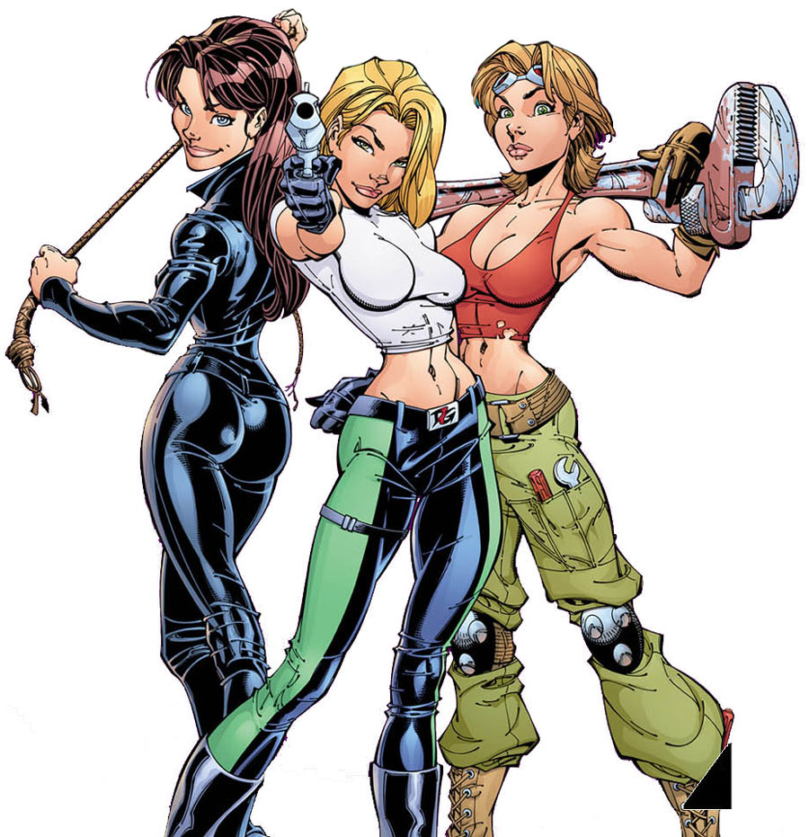 Team Danger Girl, from left to right: Sydney Savage, Abbey Chase, and JC