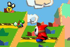 Yoshi squaring off against a giant Shy Guy in the tech demo.
