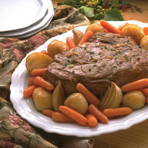A pot roast, because I want you, the humble reader, to imagine that this pot roast is your reward.