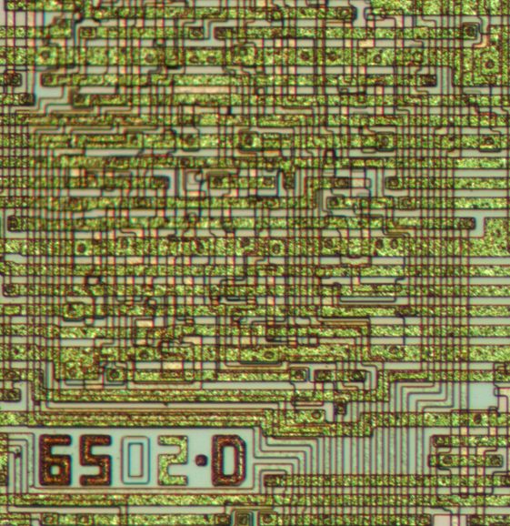 Closeup of 6502 mark (Atari 2600 chip)     