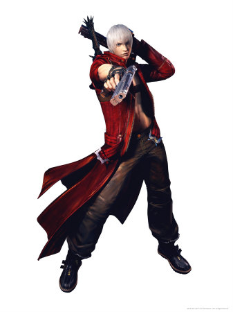 Dante, the protagonist in most of the games and the only character to be playable in every entry of the series.