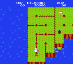  Dig Dug II is played from a top-down perspective
