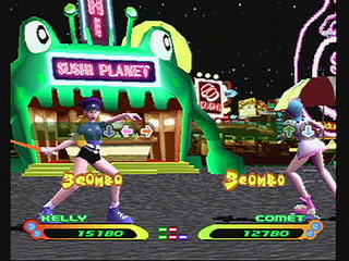 Kelly faces off against Comet on Comets stage.