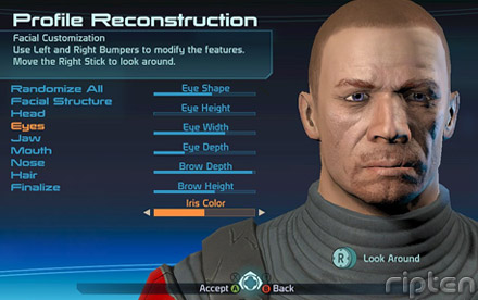 The highly customizable physical characteristics of Commander Shepard
