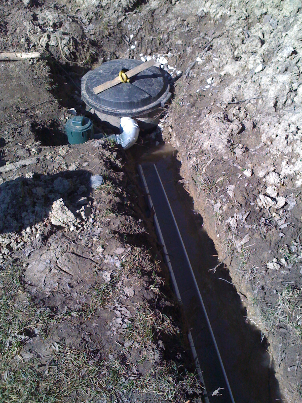 3.  Install pump well. Bury electrical and tube for water terminus.