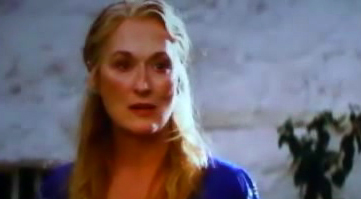 Meryl Streep's face after Pierce Brosnan sings the first verse of S.O.S. (not even joking)
