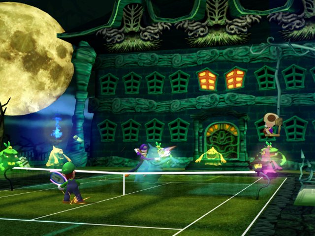 This game has quite a few gimmick corses like Luigi's Mansion where you have to worry about ghosts getting in the way.