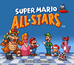 Super Mario All-Stars Title Screen.