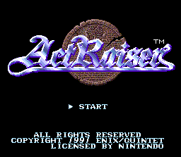 The title screen of the Super Nintendo version