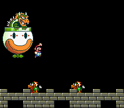 Mario battling against Mecha-Koopas in Super Mario World. 