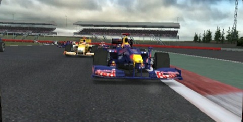 Mark Webber's Red Bull leads the Renault of Fernando Alonso