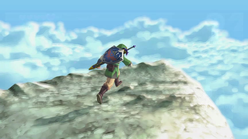  Link prepares to leap.