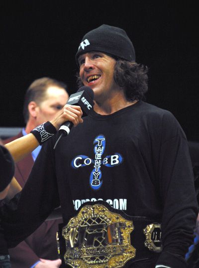 Tanner after winning the UFC Middleweight Championship