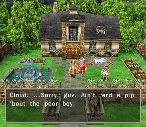 Before Cloud Strife was an eco-terrorist with identity issues, he was a farmer with a Cockney accent.