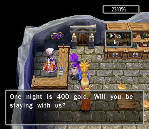 400 gold!? There better be a jacuzzi in my room for that price, lady.