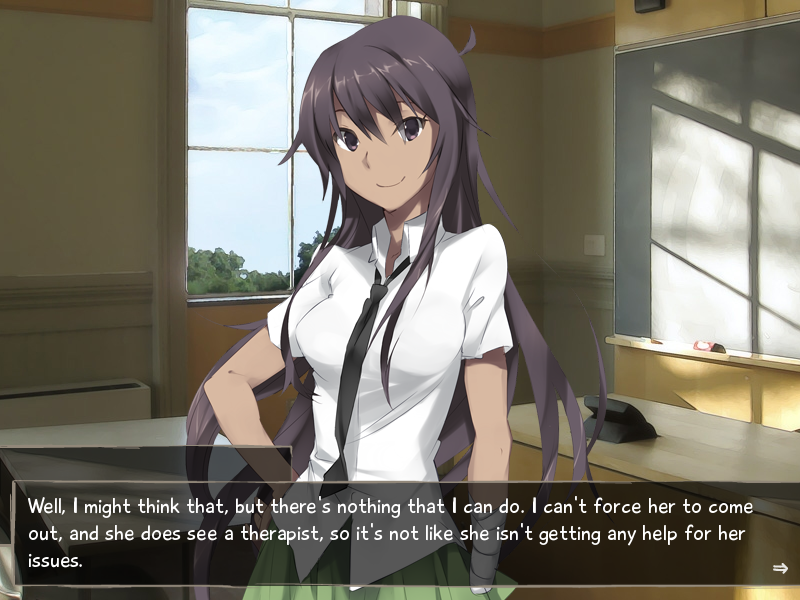 I don't think Miki is praying the gay away, Babyface. (Although that WOULD explain the lack of a Miki route. Kind of.)