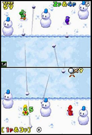 Snowball Slalom, one of the many minigames