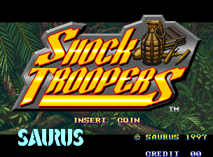  The title screen for Shock Troopers