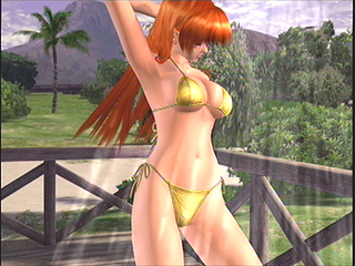Kasumi in a gold bikini