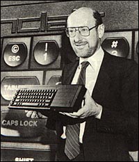 Sir Clive Sinclair with his greatest creation, the ZX Spectrum.
