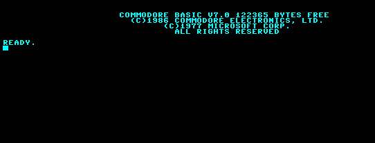 The C128 Basic Start Up Screen