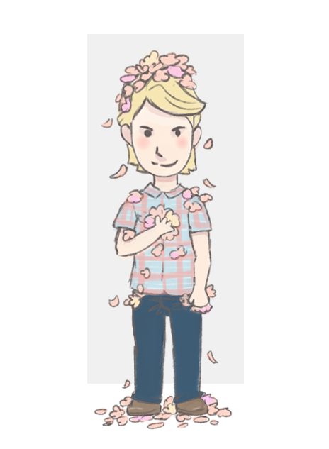 Drew Covered in roses (By: Crystall Berry on Tumblr)