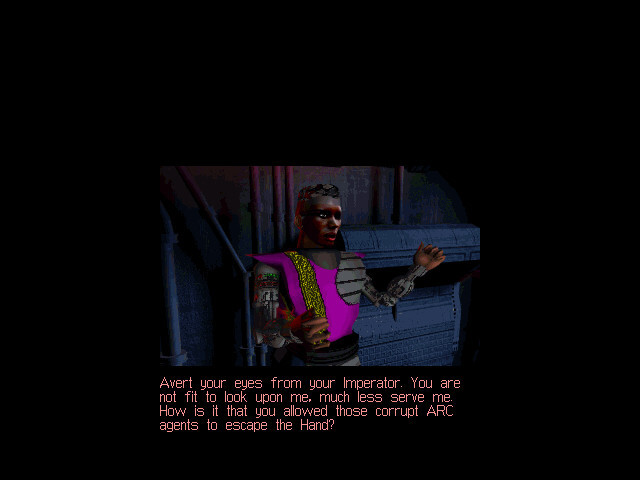 One of the game's many exquisite cutscenes. Notice how it does not fill the entire screen and most of the screen is a black void. That's normal.