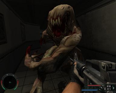 A super-mutant attacks the player.
