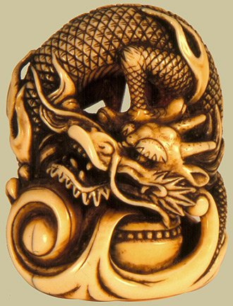 a netsuke dragon