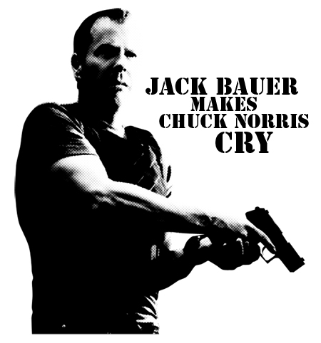 'Chuck Norris killed 78 people and ran out of bullets. Jack Bauer killed 233 people, and ran out of people.'