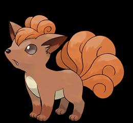 Vulpix, a fire-type pokemon, can't face Poliwag's water-type powers